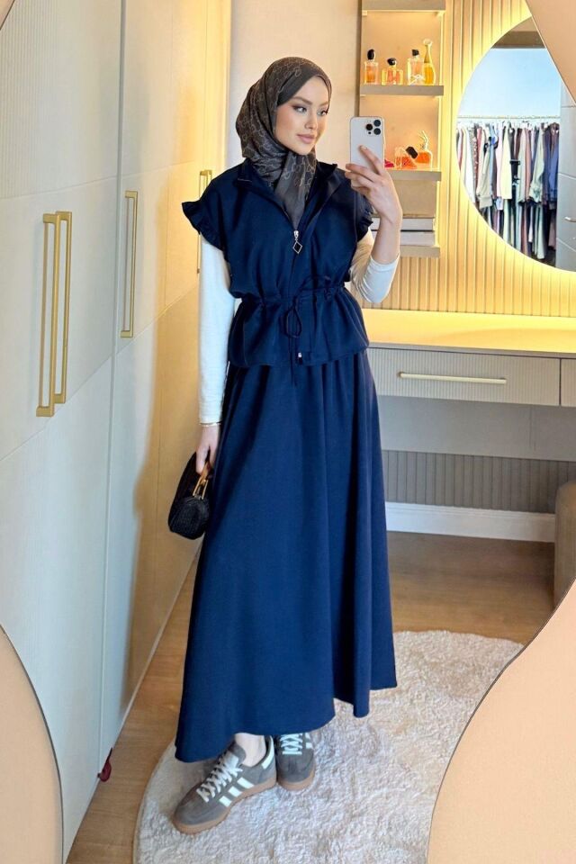 REYNA LACİVERT YELEKLİ TAKIM